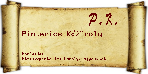 Pinterics Károly névjegykártya