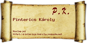 Pinterics Károly névjegykártya