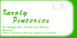 karoly pinterics business card