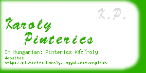 karoly pinterics business card